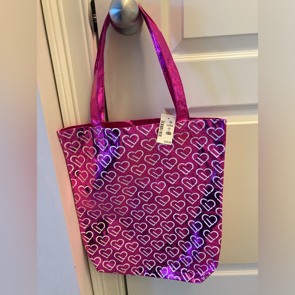 Aeropostale Live Live Dream Metallic Foil Hearts Tote Bag - NWT